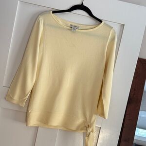 Banana Republic Yellow Knit Top with Side Tie